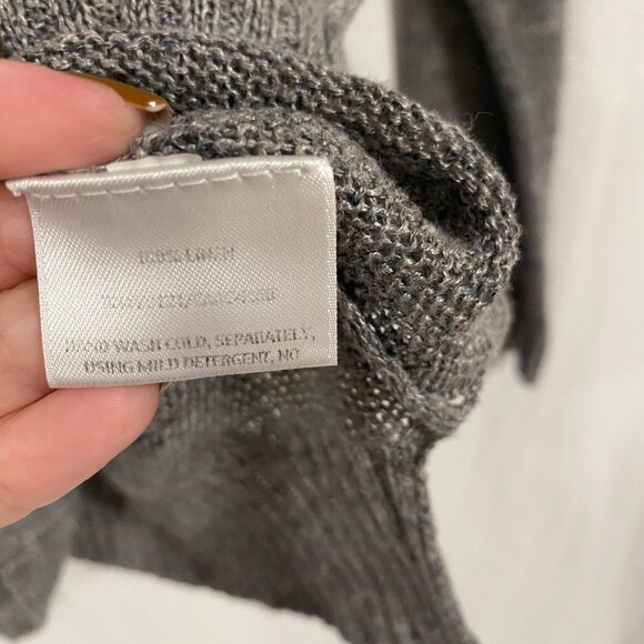 Eileen Fisher 100% Linen Gray V-Neck Sweater Size M - Picture 4 of 9